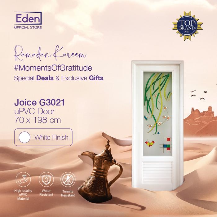 PINTU EDEN UPVC G3021 WHITE KIRI